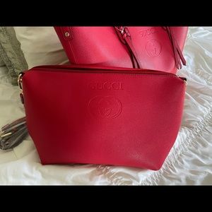 Matching designer makeup bag